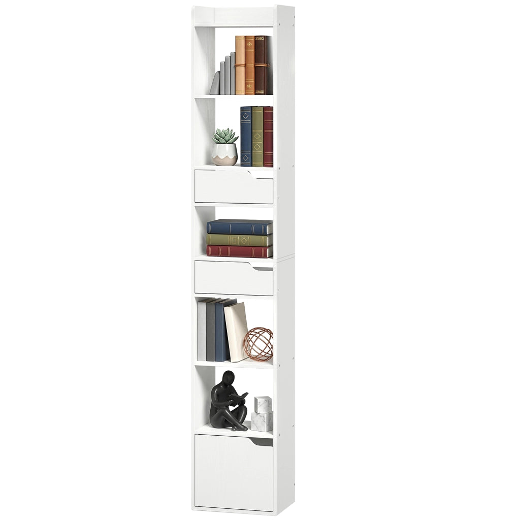 Libreria con ante e cassetti ¨C Zephmum ¨C Bianco 32x24x181,5cm