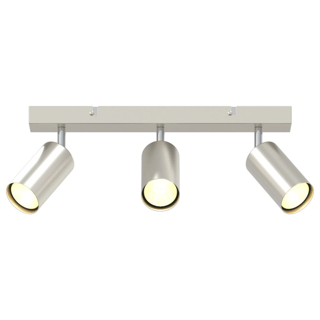 Faretto da soffitto 3 Vie Regolabile Nichel Spazzolato GU10