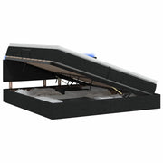 Letto con contenitore LED e materasso Nero 200 x 200 cm Tessuto 3459023