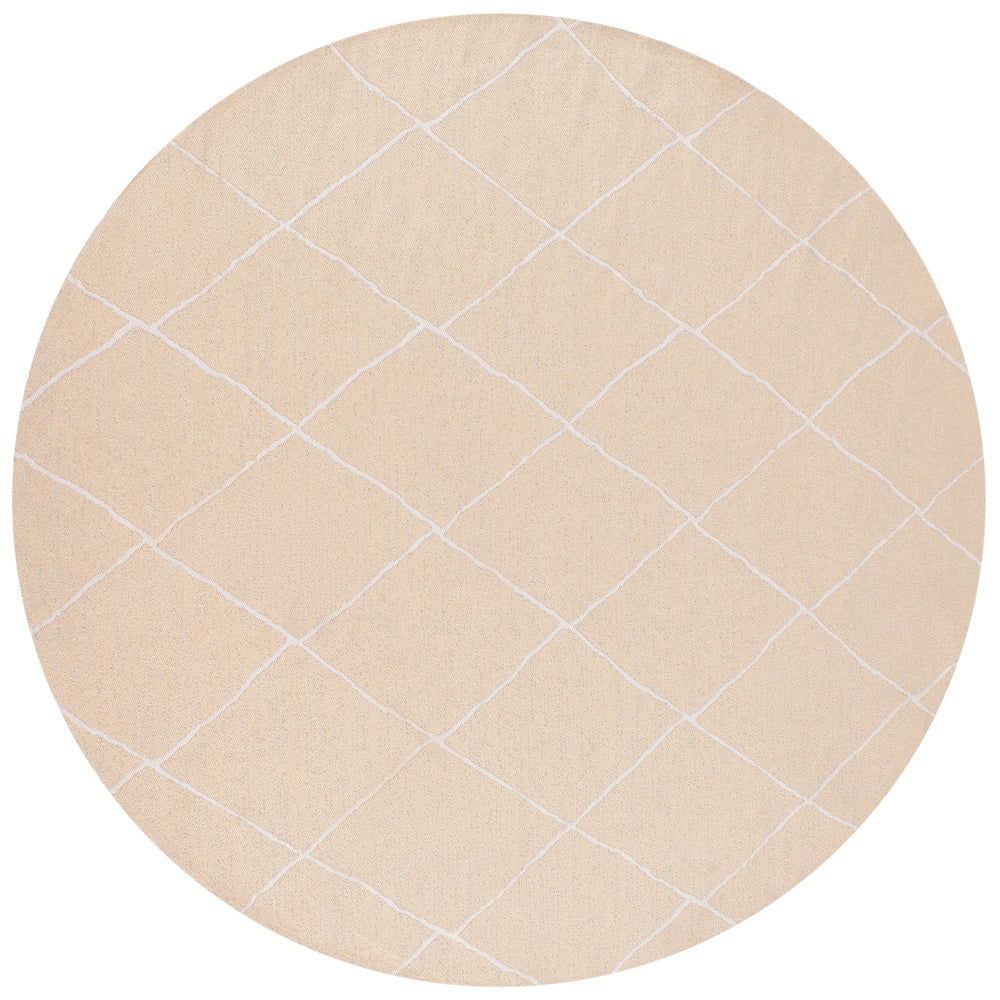 Tappeto rotondo per interni e per esterni con motivo geometrico  ⌀ 160 cm Beige stile moderno balcone patio