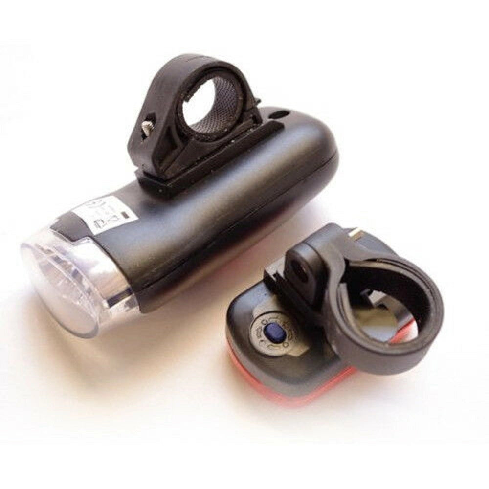 Trade Shop - Set 2 Pezzi Luci Per Bici Bicicletta A Led Anteriori E Posteriori Accessori -