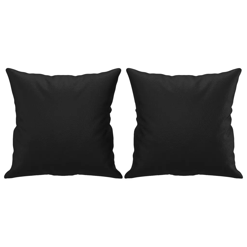 Set di Divani 3 pz con Cuscini Nero in Similpelle
