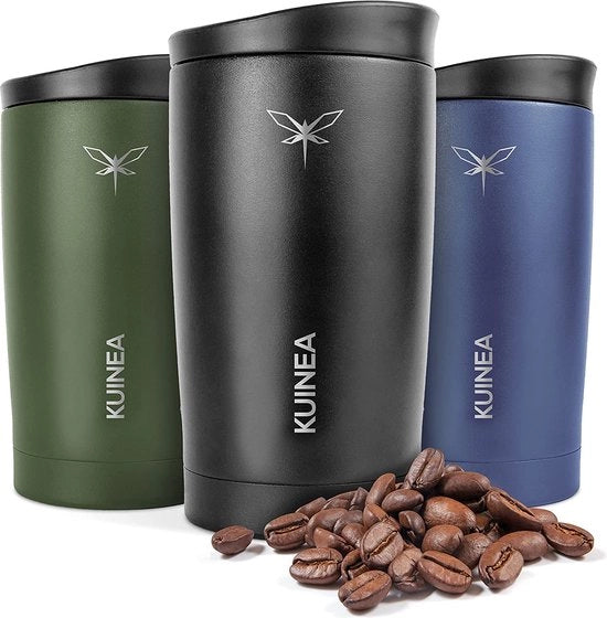 Tazza da Caffè da Viaggio 350 ml, 100% senza zucchero, acciaio inossidabile, tazza termica, caffè da viaggio, fino a 6 ore caldo, con chiusura igienica speciale, borsa da viaggio per caffè e tè, BPA-free