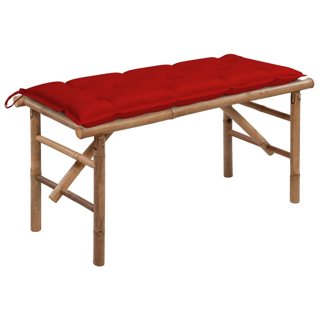 Panca da Giardino Pieghevole con Cuscino 118 cm in BambÃ¹ cod mxl 75645