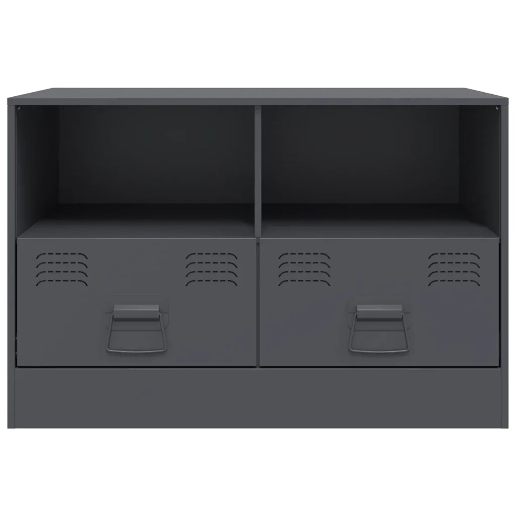 Mobili TV 2 pz-Set di 2 Credenza per TV Antracite 67x39x44 cm in Acciaio 304221