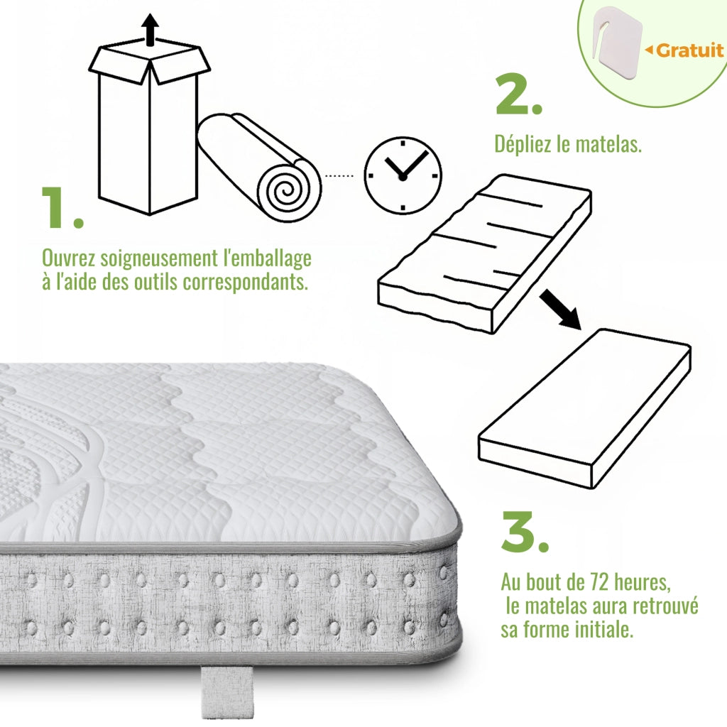Materasso a molle insacchettate 7 zone bianco 90x190 cm