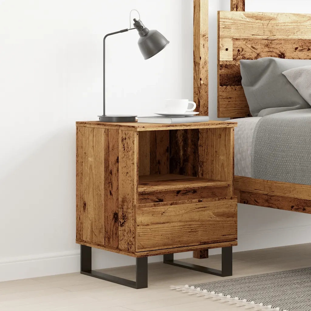 Comodino | Armadio da Notte | Mobiletto da notte Legno Antico 40x35x50 cm in Legno Multistrato