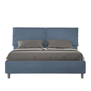 BS COM Letto matrimoniale senza rete imbottito 160x190 microfibra blu
