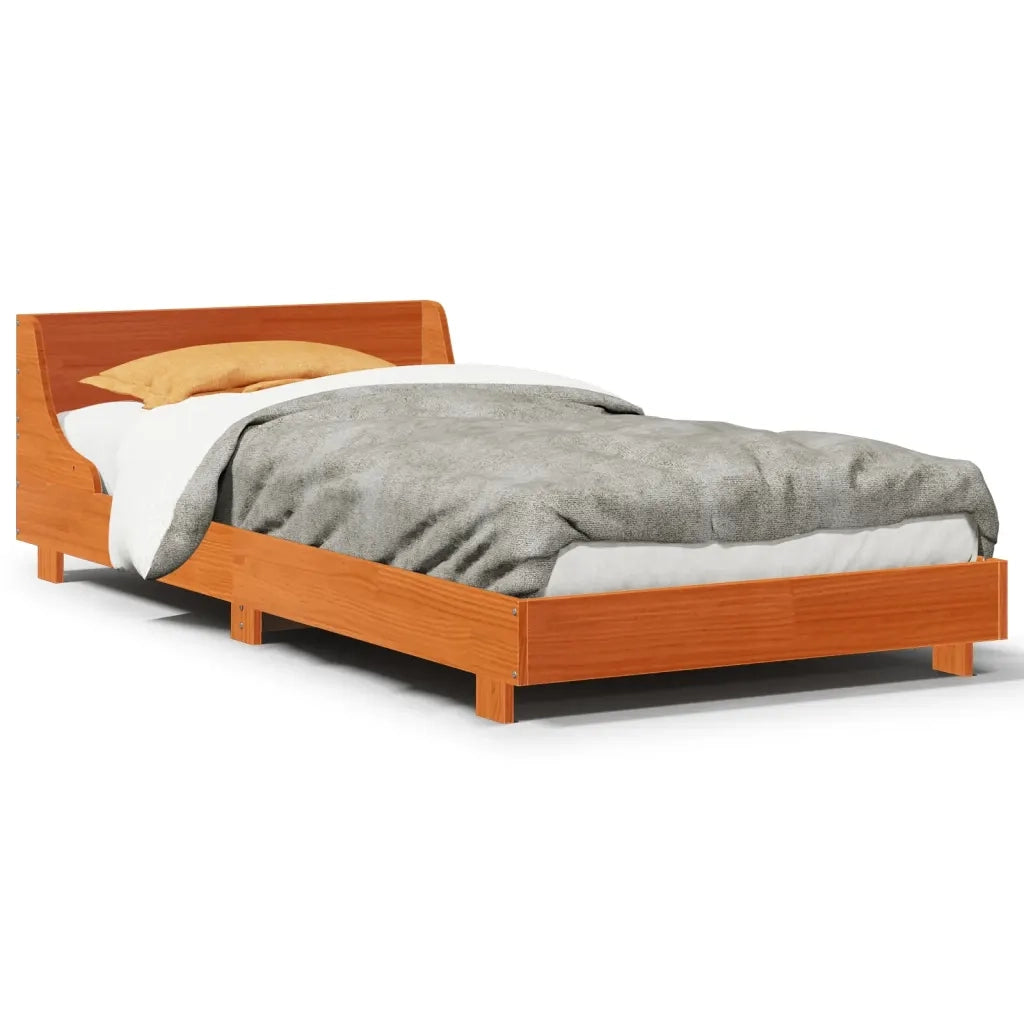 Letto senza Materasso-Struttura Letto Marrone Cera 90x200 cm Legno di Pino 263146