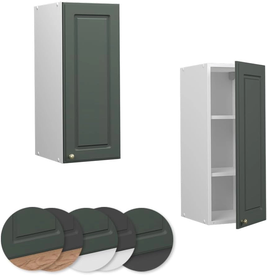 Mobile lavello cucina Fame-Line, Verde-oro Country House, 80 cm con ripiano, PL Antracite, per la combinazione con altri moduli della serie Fame-Line