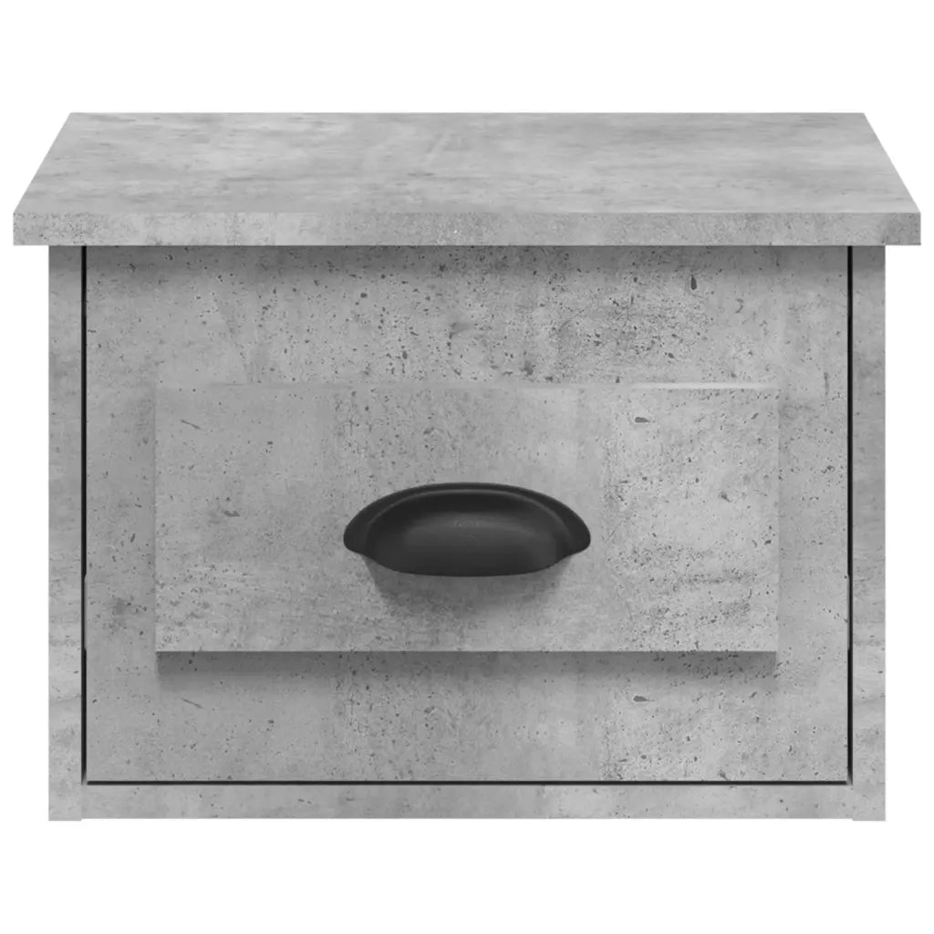 Comodino a Parete-Tavolino da notte sospeso Grigio Cemento 41,5x36x28 cm