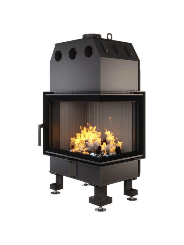 Caminetto ad angolo Inserto Apertura destra Nero Energy 65x50x47 (14,5 kW) ECO