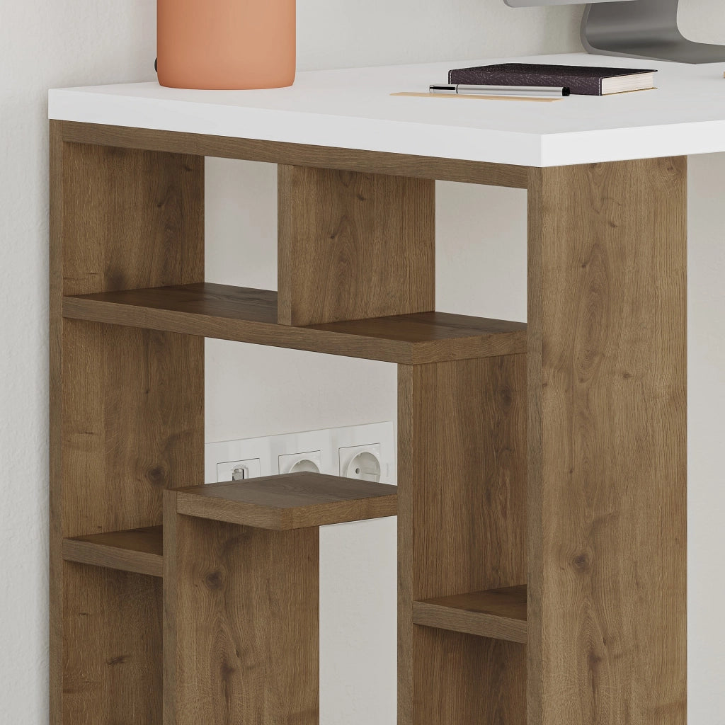 Scrivania in legno "Maze" 140 x 60 x 75 cm - Bianco