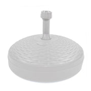 Trade Shop - Base Per Ombrellone Effetto Midollino ø45xh30.5cm Capacità 17lt Per Pali Da ø33 A ø48mm - Bianco