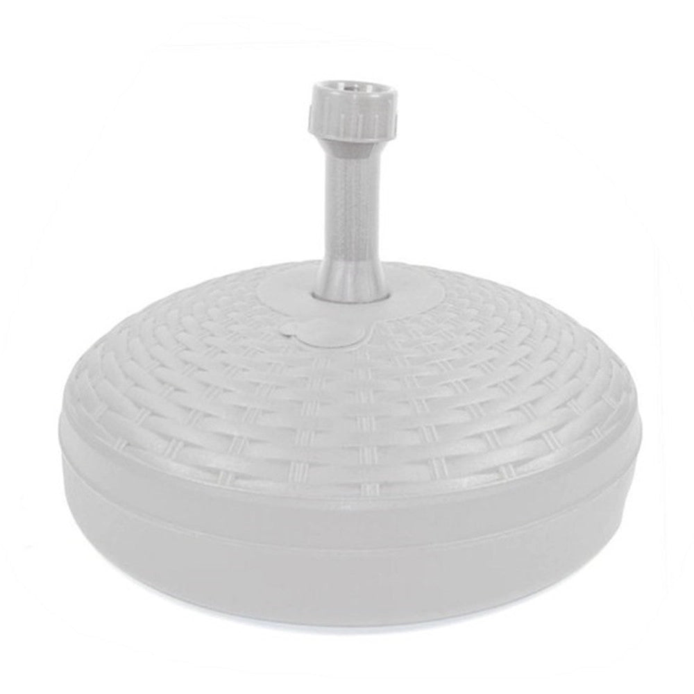 Trade Shop - Base Per Ombrellone Effetto Midollino ø45xh30.5cm Capacità 17lt Per Pali Da ø33 A ø48mm - Bianco