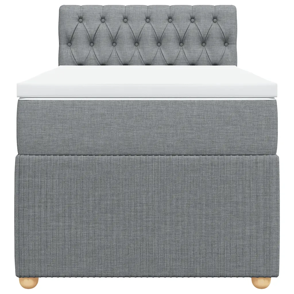 Giroletto a Molle con Materasso Grigio Chiaro100x200 cm Tessuto