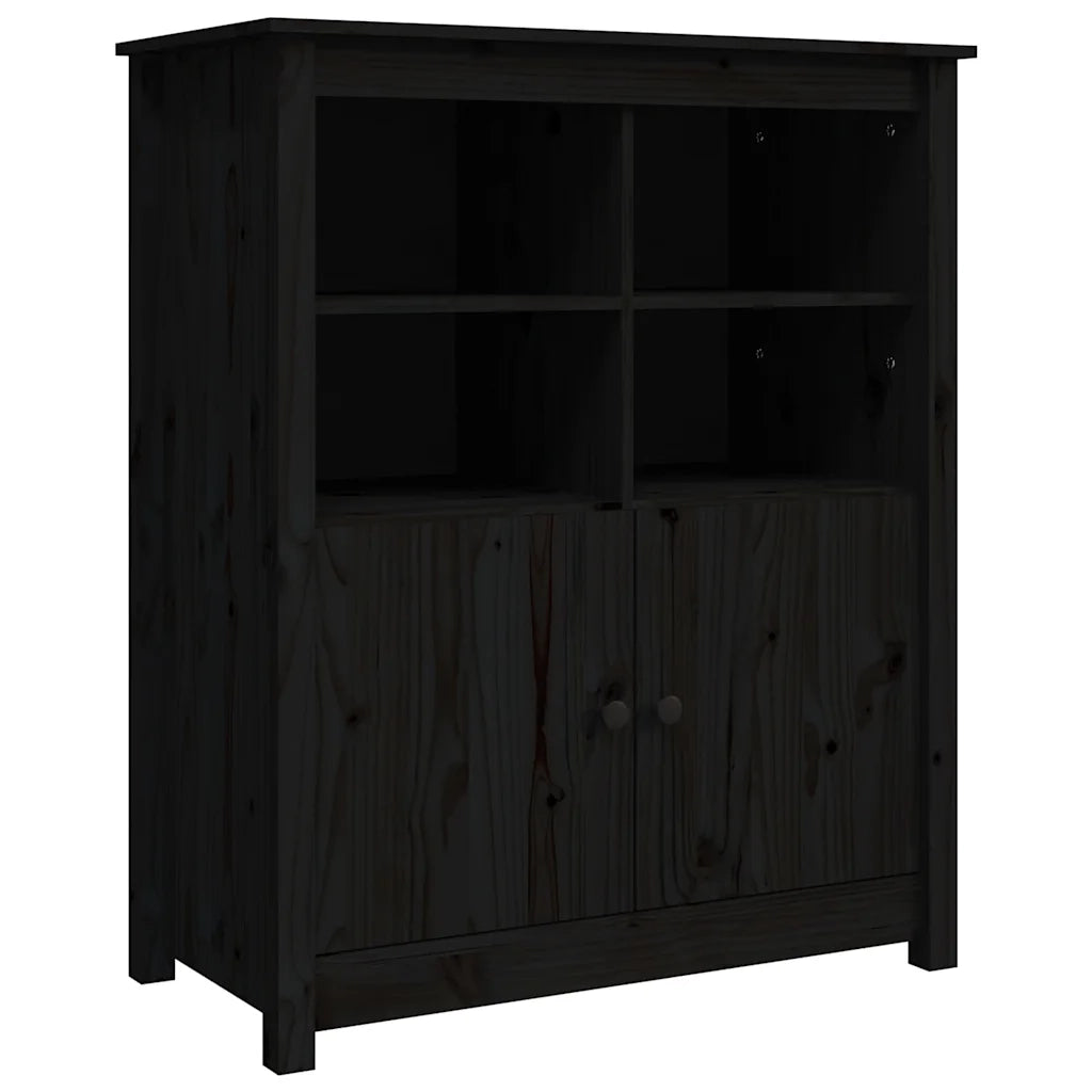 Credenza | Madia | Buffet da pranzo | Armadio da pranzo Nera 83x41,5x100 cm in Legno Massello di Pino