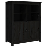 Credenza | Madia | Buffet da pranzo | Armadio da pranzo Nera 83x41,5x100 cm in Legno Massello di Pino