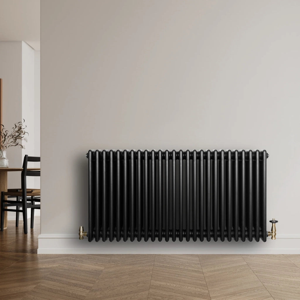 Radiatore Tradizionale 4 Colonne Orizzontale Riscaldamento Nero 600x1190 mm