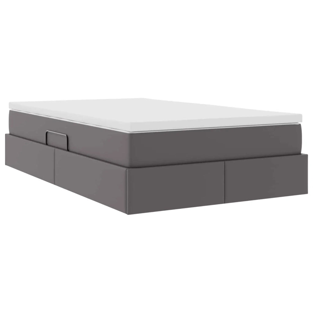 Letto con contenitore e materasso Grigio 120 x 190 cm