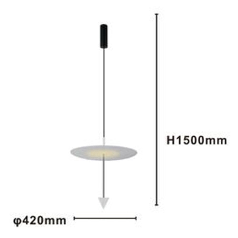 Trade Shop - Lampadario A Sospensione Lampada 18w Luce Led 4000k Disco ø42cm Cono Bianco 33030 -