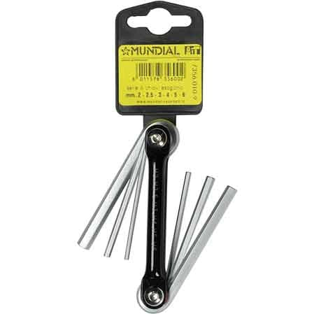 SET CHIAVI ESAGONO MUNDIAL 2 - 2,5 - 3 - 4 - 5 - 6 mm - MUNDIAL