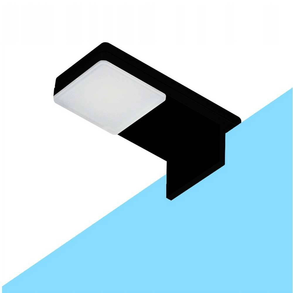 Trade Shop - Lampada Led Per Specchio Da Bagno 3 Watt Moderno Luce Naturale 4000k Nero Argento Ip44 90p - Nero