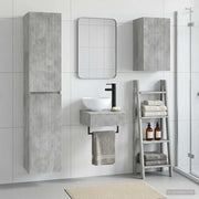 Set di mobili per il bagno 3 pz Grigio Cemento 3406046