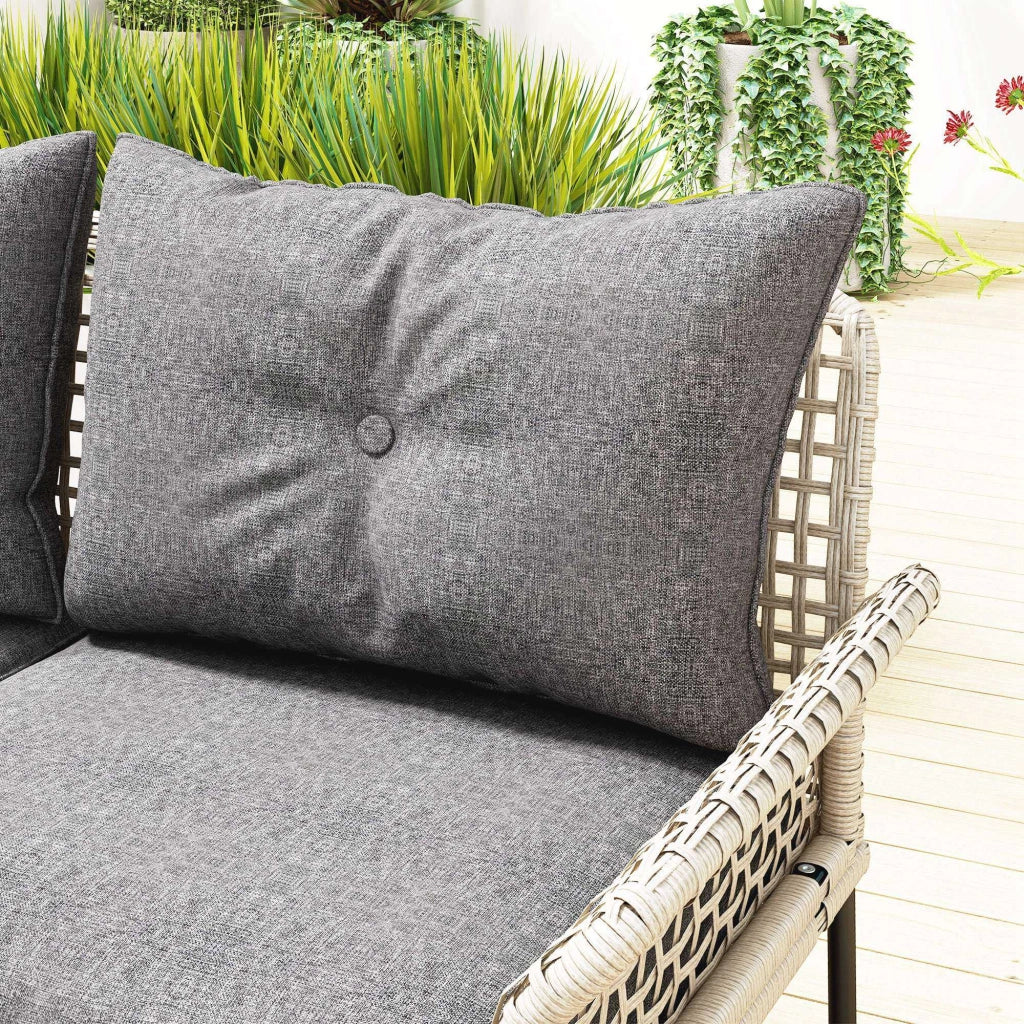 Set Giardino 5 Pezzi in Rattan con Sedie e Tavolini ¨C zephmum ¨C Grigio