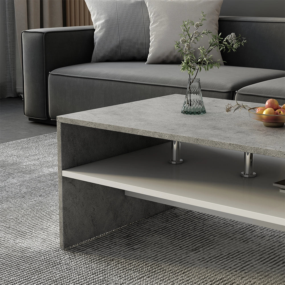 Vicco Tavolino da salotto Calcestruzzo 90 x 60 cm