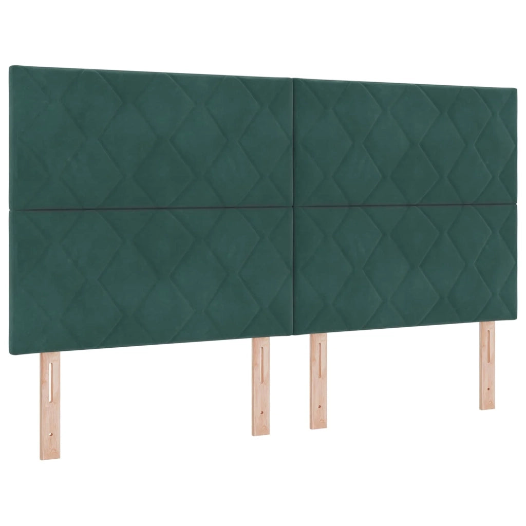Letto ottomano con materasso 2 pz Verde Scuro Velluto 3457935