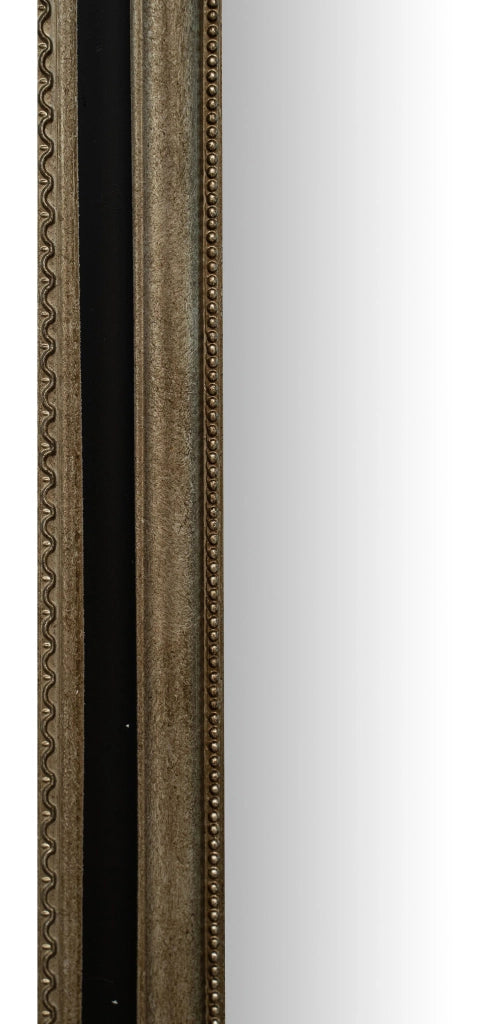 Biscottini Specchio Specchiera Impero da parete e appendere verticale/orizzontale L35xPR4xH82 cm finitura argento e nero anticato