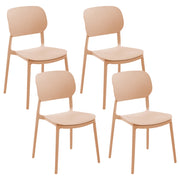 Set di 4 sedie da giardino in plastica sintetica impilabili per esterni beige sabbia sedie impilabili e leggere