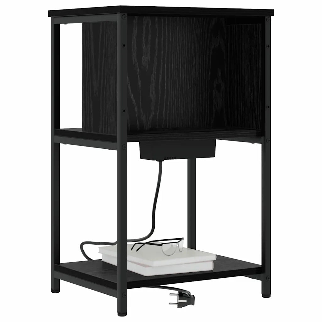 Armadio da Notte Rovere Nero 38 x 31 x 61 cm Legno multistrato 859450