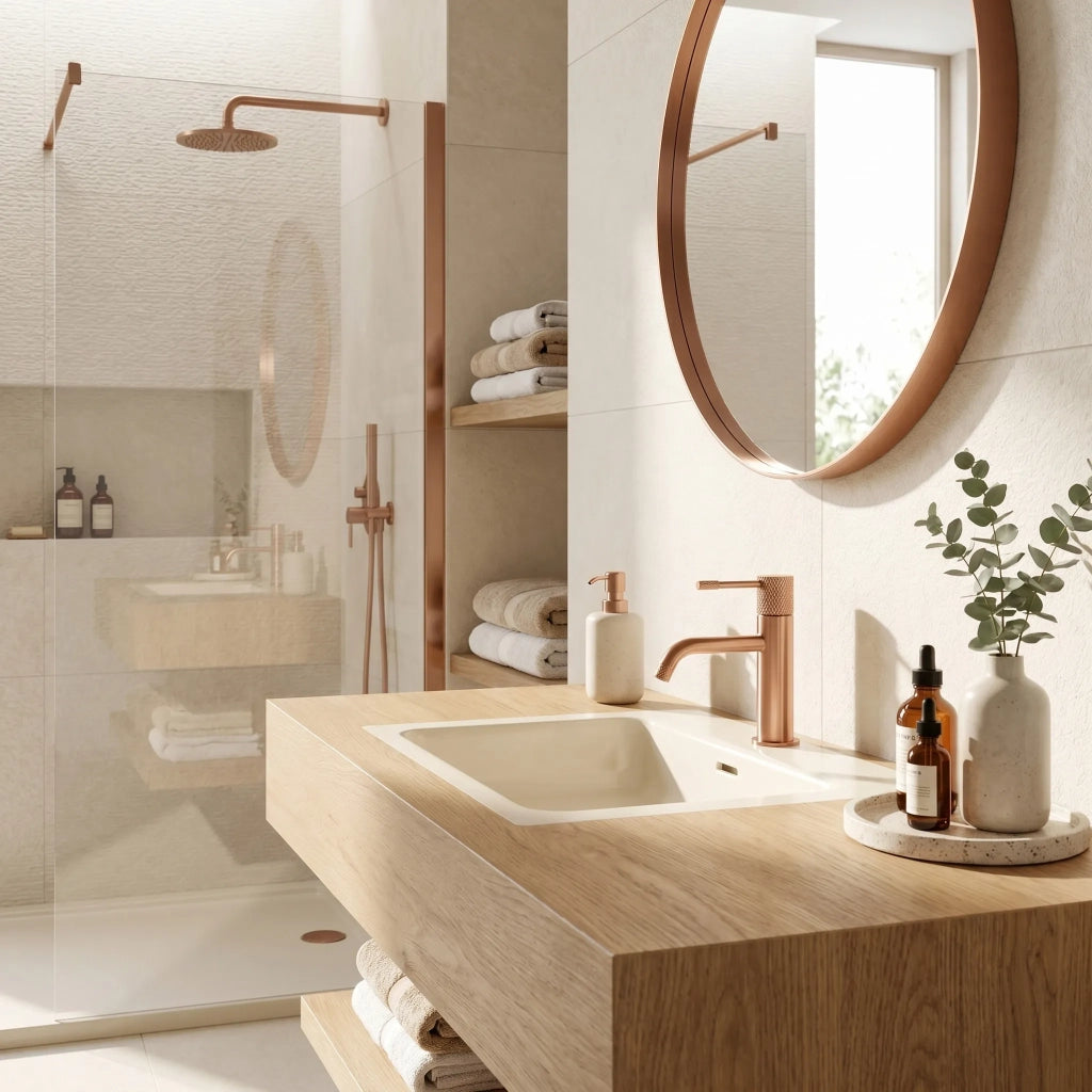 Rubinetto Da Lavabo Rea Venti Brush Copper Low