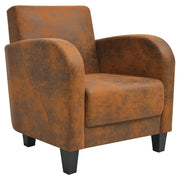 Poltrona-Divano Sedia-Poltroncina Marrone in Similpelle Scamosciata 222735