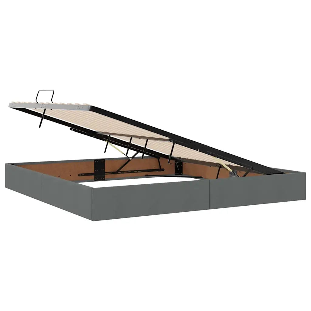 Letto con contenitore e materasso Grigio scuro 200 x 200 cm