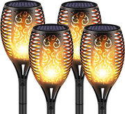 Illuminazione esterna a energia solare con candele da giardino e 96 led luce calda - 4 pezzi IP65 impermeabile lampada solare con sensore di luce