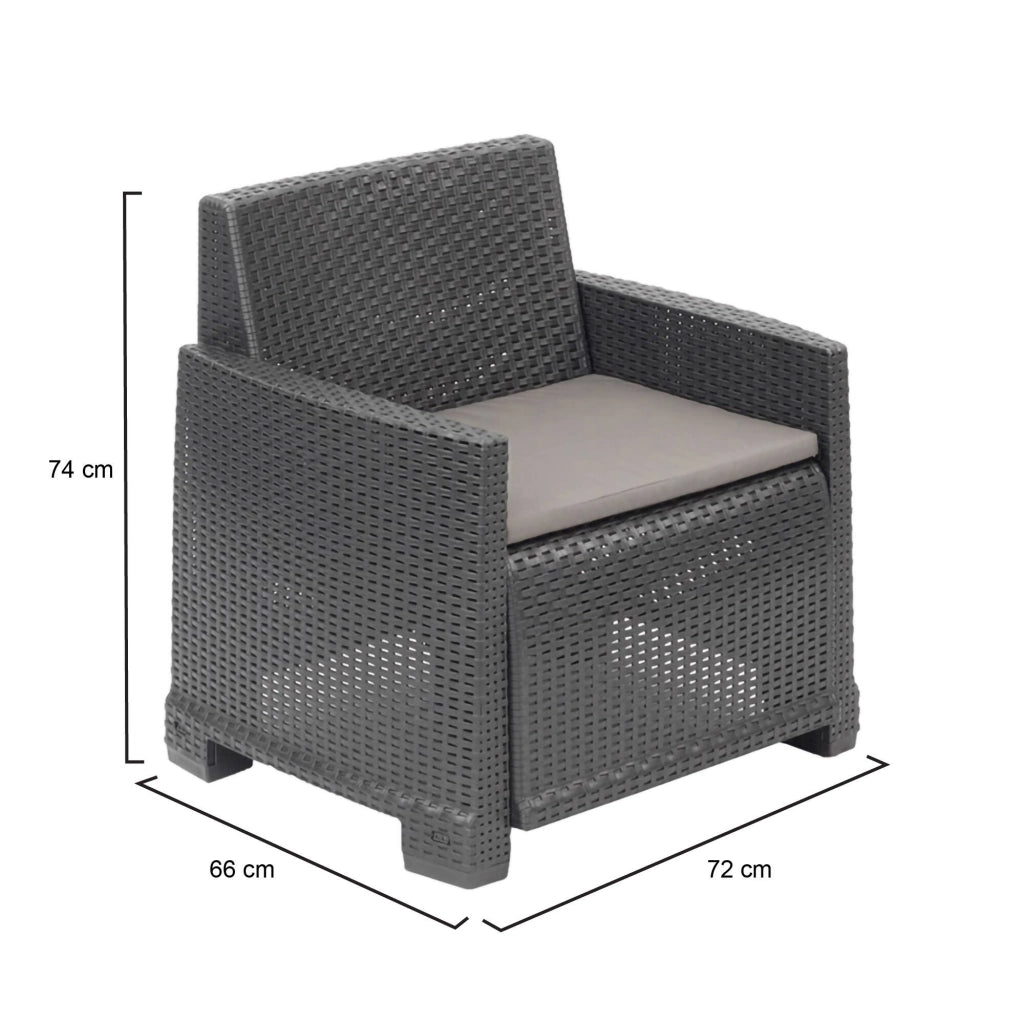 Gaby, Poltrona da Esterno Braccioli Made in Italy, 66x72 cm Grigio Antracite