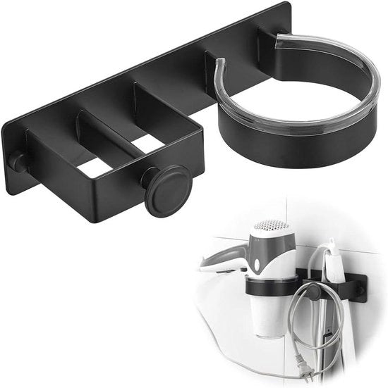 Organizzatore per bagno da appendere al muro - Organizzatore per bagno in alluminio senza perforazione - Multifunzionale per hotel, bagno, soggiorno, barbiere