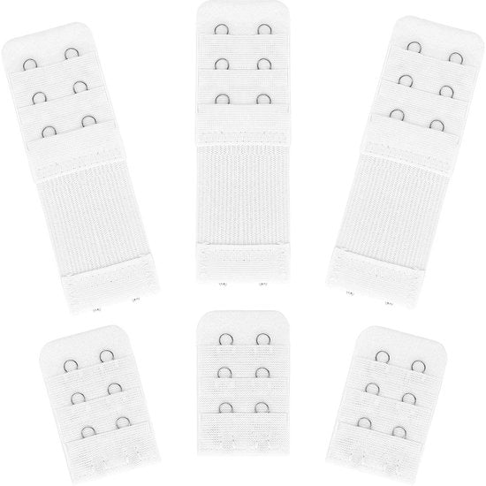 Estensore di Sottofondo 6 pezzi - Estensore elastico per sottobusto - 2/3/4 ganci - Estensore morbido e confortevole - Materiale Polyester - Dimensioni 15x14x1,5cm - Estensore per sottobusto