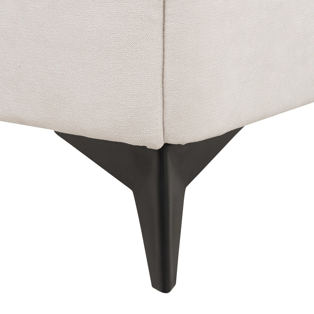 Letto imbottito moderno in ciniglia beige 140 x 200 cm con rete a doghe