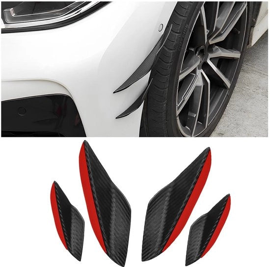 Spoiler universale per bumper - 4 pezzi - nero lucido - facile da installare - splitter di bumper