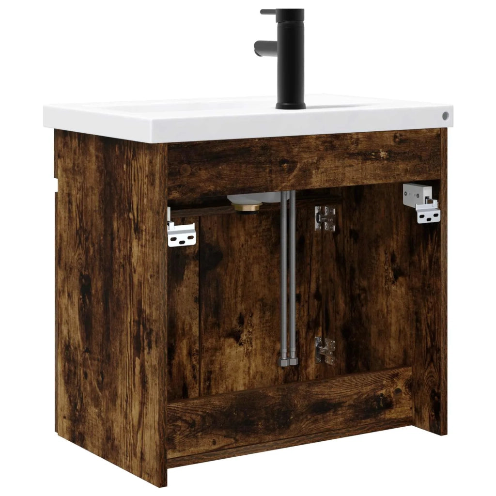 Mobile bagno con rubinetto Rovere Fumo 61 x 40 x 74,5 cm 889541