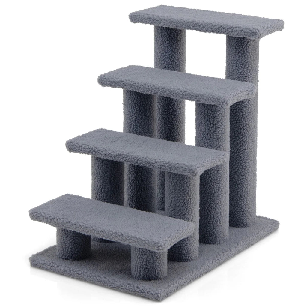 Tiragraffi con scaletta 60,5 x 40 x 60 cm ergonomico e pratico stile moderno in cashmere grigio 20_0010124