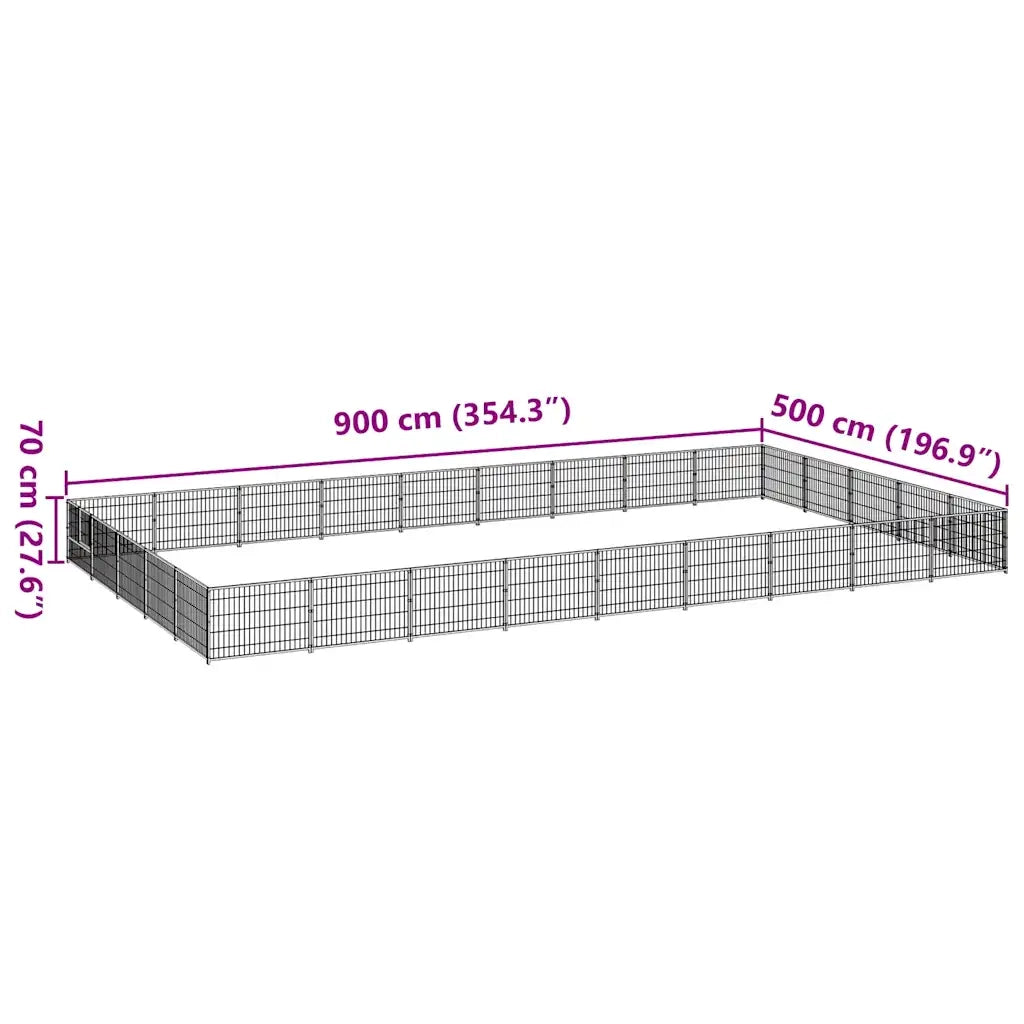 Gabbia per Cani Nera 45 mÂ² in Acciaio cod mxl 44548