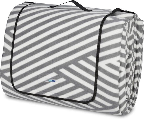 Tenda picnic 600 x 200 cm isolata impermeabile degenerezza in felpa bianco/grigio con maniglia-XXL