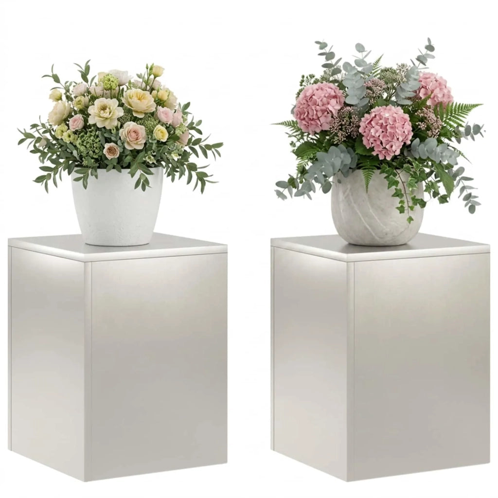 Supporto per piante 2 pcs Argento 30 x 30 x 40 cm Acciaio 8012469