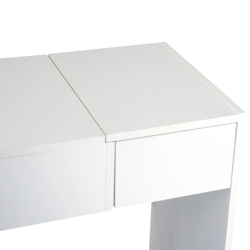 Cassettiera da trucco con specchio e sgabello ¨C zephmum ¨C bianco 80x40x79 cm