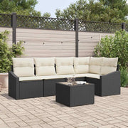 Set di divani con cuscino 6 pcs Nero polyrattan 3346727